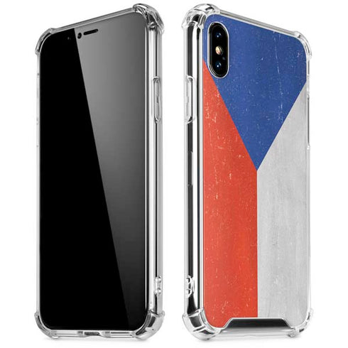 Czech Republic Flag Distressed iPhone X/XS Clear Case